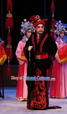 Zhaojun Frontier Song Chinese Guangdong Opera Official Wang Long Apparels Costumes and Headwear Traditional Cantonese Opera Minister Garment Clothing