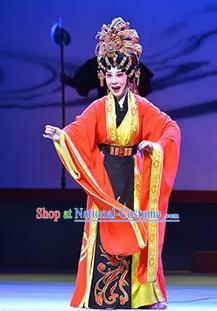 Chinese Cantonese Opera Imperial Consort Garment Goddess Luo Costumes and Headdress Traditional Guangdong Opera Young Beauty Apparels Hua Tan Dress