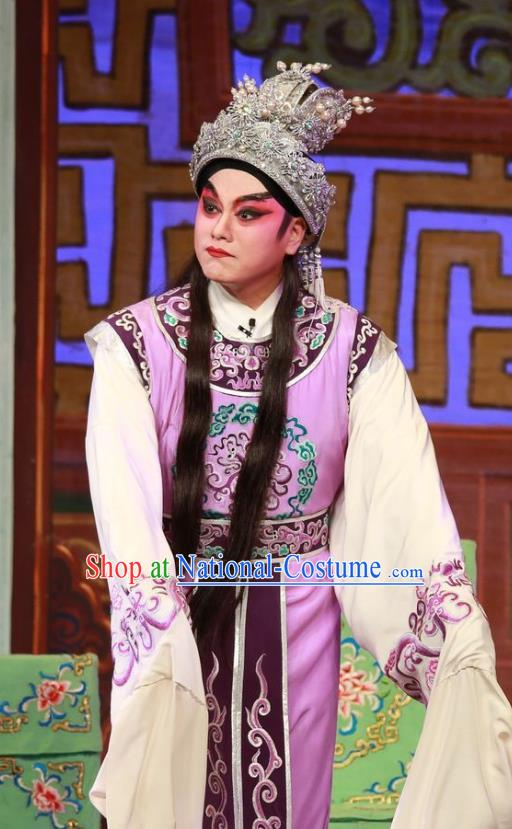 The Mad Monk by the Sea Chinese Guangdong Opera Wu Xiaopeng Apparels Costumes and Headwear Traditional Cantonese Opera Young Male Garment Xiaosheng Clothing