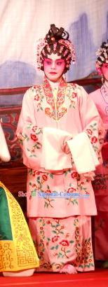 Chinese Cantonese Opera Young Woman Garment Love in the Red Plum Costumes and Headdress Traditional Guangdong Opera Diva Lu Zhaorong Apparels Actress Pink Dress