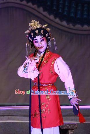 Chinese Cantonese Opera Young Mistress Lin Chunhua Garment Escape from Banishment Costumes and Headdress Traditional Guangdong Opera Actress Apparels Diva Dress