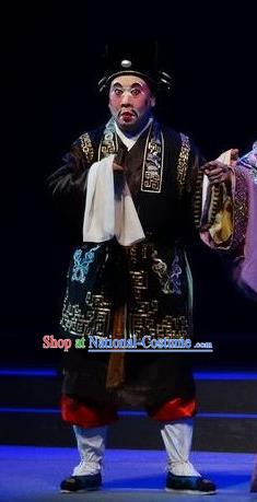 Zi Yun Chinese Guangdong Opera Clown Apparels Costumes and Headwear Traditional Cantonese Opera Servant Garment Clothing