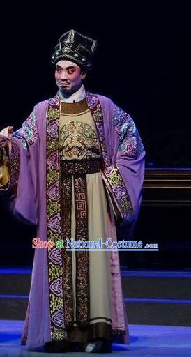 Zi Yun Chinese Guangdong Opera Rich Male Apparels Costumes and Headwear Traditional Cantonese Opera Merchant Garment Landlord Clothing