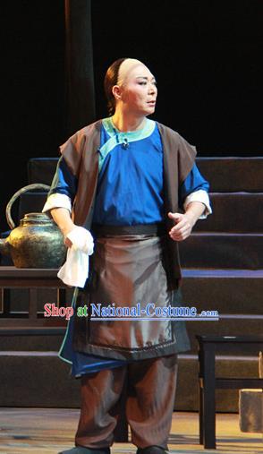 Liang Cha Wang Chuan Qi Chinese Guangdong Opera Young Male Apparels Costumes and Headwear Traditional Cantonese Opera Garment Civilian Wang Laoji Clothing