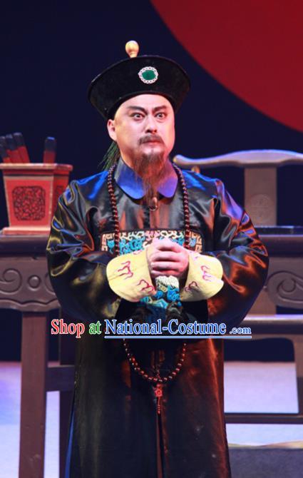 Liang Cha Wang Chuan Qi Chinese Guangdong Opera Official Apparels Costumes and Headwear Traditional Cantonese Opera Minister Garment Lin Zexu Clothing