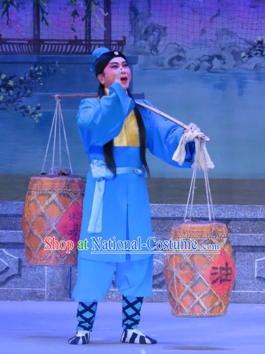 Chinese Guangdong Opera Peddler Zhu Zhong Apparels Costumes and Headwear Traditional Cantonese Opera Young Male Garment Xiaosheng Clothing