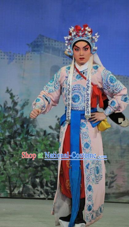 The Sword Chinese Guangdong Opera Wusheng Apparels Costumes and Headwear Traditional Cantonese Opera Martial Male Garment Hero Wang Han Clothing