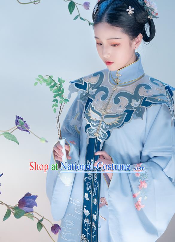 Chinese Traditional Ming Dynasty Royal Princess Embroidered Apparels Ancient Noble Lady Hanfu Dress Historical Costumes Complete Set