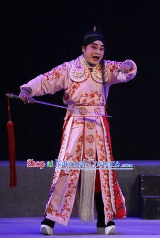 Shuang Qiang Lu Wenlong Chinese Guangdong Opera General Lu Deng Apparels Costumes and Headwear Traditional Cantonese Opera Soldier Garment Military Officer Clothing