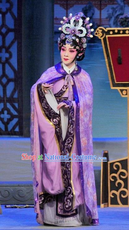 Chinese Cantonese Opera Imperial Consort Garment Luo Shui Qing Meng Costumes and Headdress Traditional Guangdong Opera Young Female Apparels Zhen Yuchan Dress