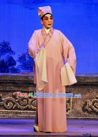 Da Nao Mei Zhi Fu Chinese Guangdong Opera Scholar Xiao Yonglun Apparels Costumes and Headwear Traditional Cantonese Opera Xiaosheng Garment Young Man Clothing