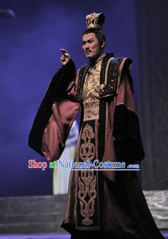 Chinese Traditional Northern Wei Dynasty Xiaowen Emperor Apparels Costumes Historical Drama Bei Wei Feng Yang Ancient King Garment Tuoba Hong Clothing and Headwear