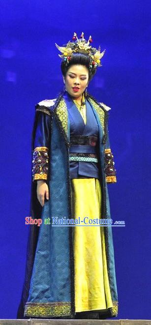 Chinese Historical Drama Bei Wei Feng Yang Ancient Queen Garment Costumes Traditional Northern Wei Dynasty Empress Dowager Dress Court Woman Apparels and Headdress