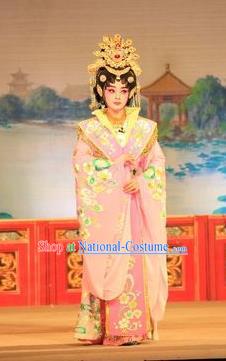 Chinese Cantonese Opera Princess Consort Garment Xu Jiujing Costumes and Headdress Traditional Guangdong Opera Rani Apparels Young Woman Dress