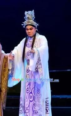 Yi Shui Han Chinese Guangdong Opera Crown Apparels Costumes and Headwear Traditional Cantonese Opera Xiaosheng Garment Young Male Clothing