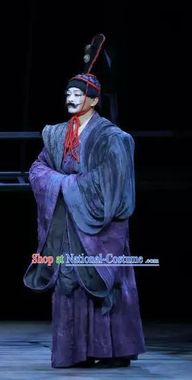 Chinese Traditional Stage Performance Actor Apparels Costumes Historical Drama The Prince of Lanling Ancient Clown Garment Clothing and Headwear