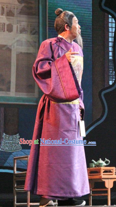 Chinese Traditional Stage Performance Old Man Apparels Costumes Historical Drama Da Song Yu Shi Ancient Minister Garment Song Dynasty Official Qian Ming Clothing and Headwear