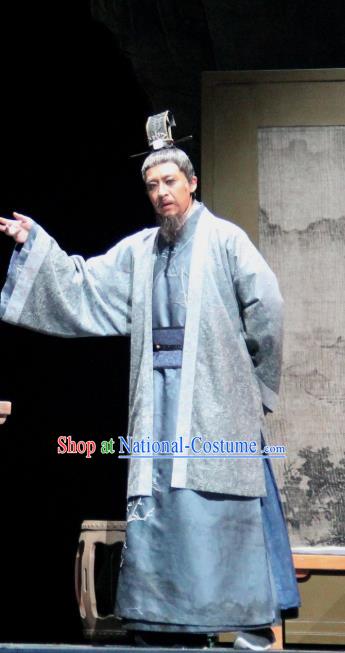Chinese Traditional Stage Performance Historical Drama Da Song Yu Shi Apparels Costumes Ancient Minister Garment Song Dynasty Censor Zhao Bian Clothing and Headwear