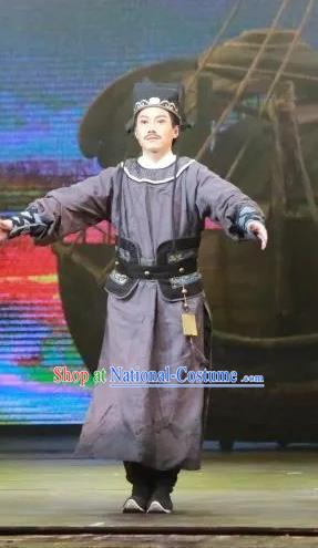 Chinese Traditional Stage Performance Historical Drama Da Song Yu Shi Apparels Costumes Ancient Swordsman Garment Song Dynasty Imperial Bodyguard Clothing and Headwear