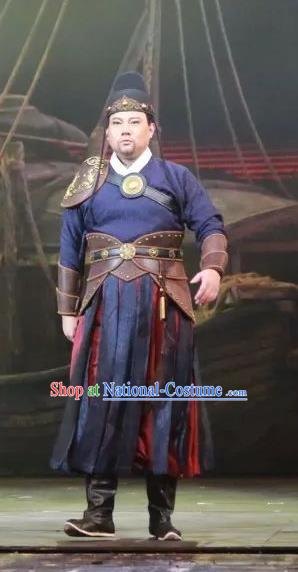 Chinese Traditional Song Dynasty Swordsman Clothing Stage Performance Historical Drama Da Song Yu Shi Apparels Costumes Ancient Hero Garment and Headwear