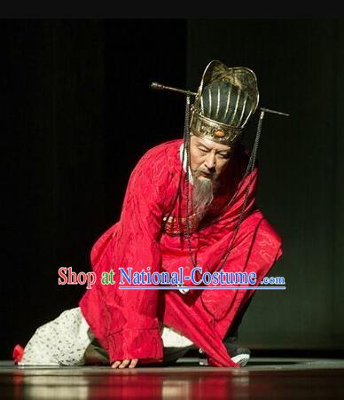 Chinese Traditional Ming Dynasty Minister Clothing Stage Performance Historical Drama Apparels Costumes Ancient Official Zhang Juzheng Garment and Headwear