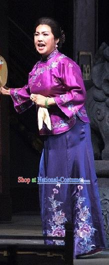 Chinese Historical Drama Autumn Begins Ancient Madame Garment Costumes Traditional Stage Show Dress Qing Dynasty Rich Female Apparels and Headpieces