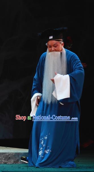 Cao Min Song Shijie Chinese Sichuan Opera Old Scholar Apparels Costumes and Headpieces Peking Opera Highlights Scribe Garment Civilian Clothing