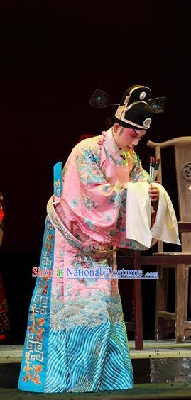 Cao Min Song Shijie Chinese Sichuan Opera Scholar Apparels Costumes and Headpieces Peking Opera Highlights Xiaosheng Garment Young Male Official Clothing