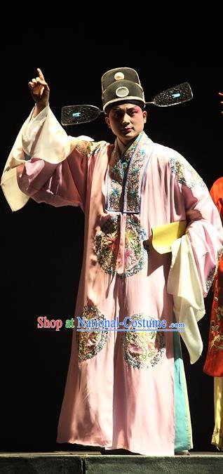 Cao Min Song Shijie Chinese Sichuan Opera Xiaosheng Apparels Costumes and Headpieces Peking Opera Highlights Young Male Garment Scholar Clothing