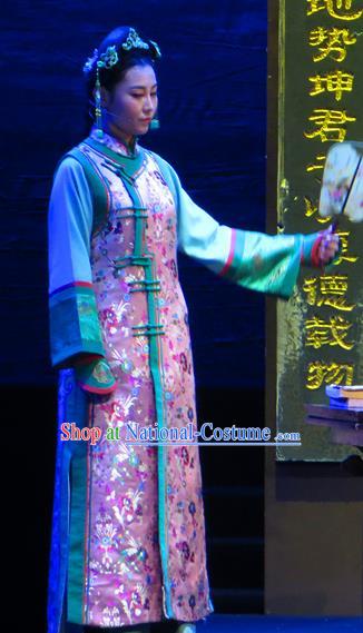 Chinese Historical Drama Yinzhan Naxi Ancient Maidservant Garment Costumes Traditional Stage Show Dress Qing Dynasty Young Lady Apparels and Headpieces