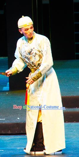 Chinese Traditional Qing Dynasty Prince Clothing Stage Performance Historical Drama Yinzhan Naxi Apparels Costumes Ancient Noble Childe Garment and Headwear