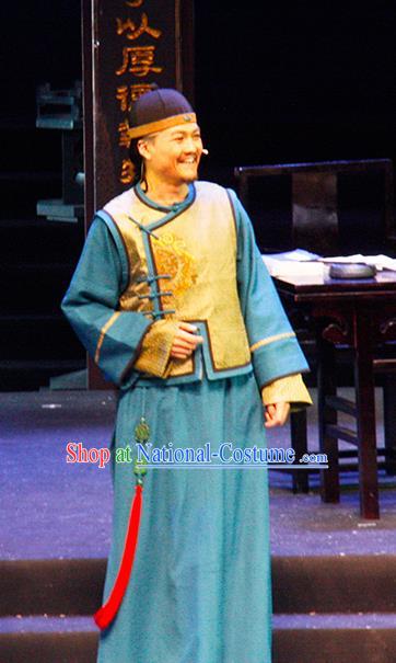 Chinese Traditional Qing Dynasty Commander Clothing Stage Performance Historical Drama Yinzhan Naxi Apparels Costumes Ancient Official Garment and Headwear