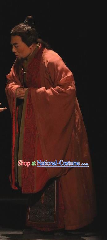 Chinese Traditional Jin Dynasty Official Clothing Stage Performance Historical Drama Guang Ling San Apparels Costumes Ancient Minister Garment and Headwear