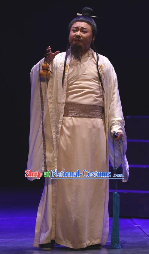 Chinese Traditional Jin Dynasty Gifted Male Clothing Stage Performance Historical Drama Guang Ling San Apparels Costumes Ancient Scholar Garment and Headwear