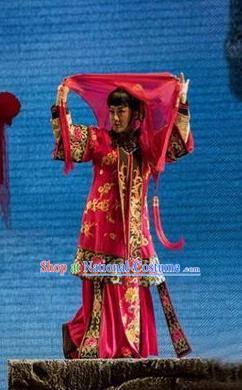 Chinese Sichuan Opera Highlights Bride Garment Costumes and Headdress The Sound of Bell Traditional Peking Opera Hua Tan Dress Actress Ge Laifeng Apparels