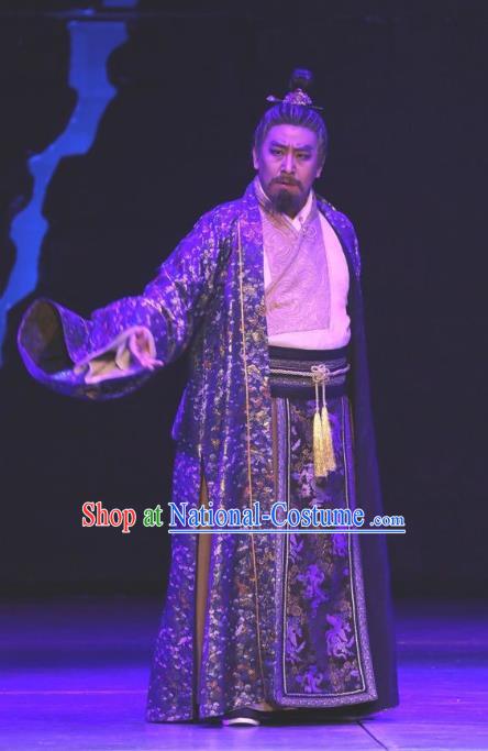 Chinese Traditional Jin Dynasty Official Clothing Stage Performance Historical Drama Guang Ling San Apparels Costumes Ancient Lord Garment and Headwear