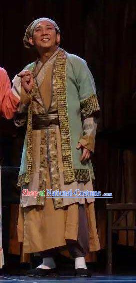 Chinese Traditional Ming Dynasty Servant Clothing Stage Performance Historical Drama New Dragon Inn Apparels Costumes Ancient Civilian Male Garment and Headwear