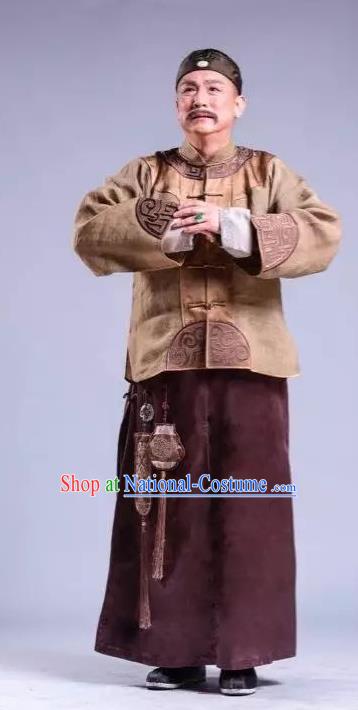 Chinese Traditional Qing Dynasty Official Lei Siqi Clothing Stage Performance Historical Drama Yangshi Lei Apparels Costumes Ancient Milord Garment and Headwear