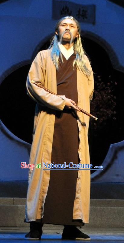 Chinese Traditional Ming Dynasty Swordsman Clothing Stage Performance Historical Drama Peach Blossom Fan Apparels Costumes Ancient Knight Yang Youlong Garment and Headwear