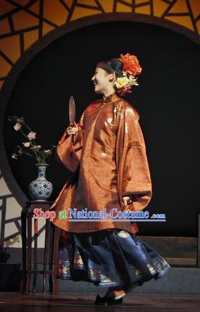 Chinese Historical Drama Peach Blossom Fan Ancient Geisha Garment Costumes Traditional Stage Show Dress Ming Dynasty Courtesan Apparels and Headpieces