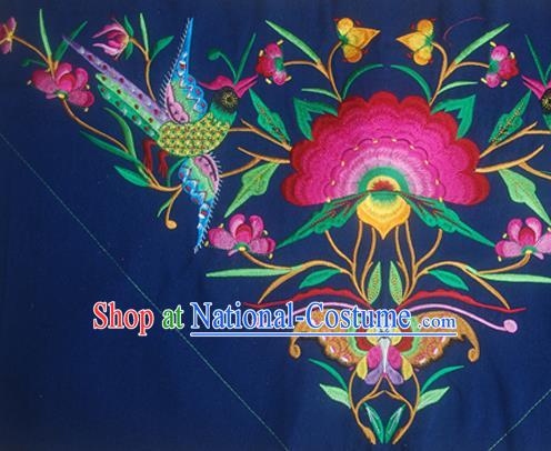 Chinese Traditional Ethnic Embroidered Butterfly Flower Navy Patch Decoration Embroidery Applique Craft Embroidered Triangle Accessories