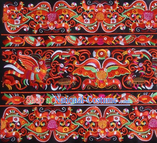 Chinese Traditional Ethnic Embroidered Butterfly Patch Decoration Embroidery Applique Craft Embroidered Triangle Accessories