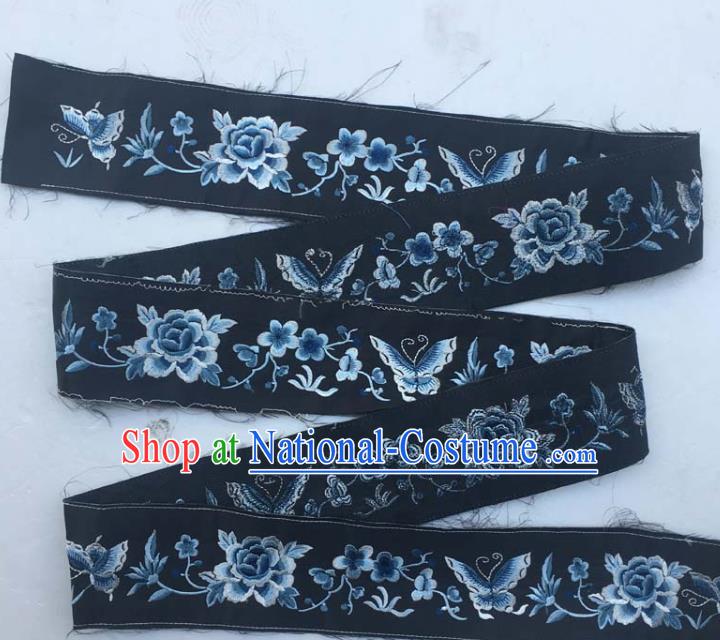 Chinese Traditional Embroidered Butterfly Peony Patch Decoration Embroidery Applique Craft Embroidered Accessories