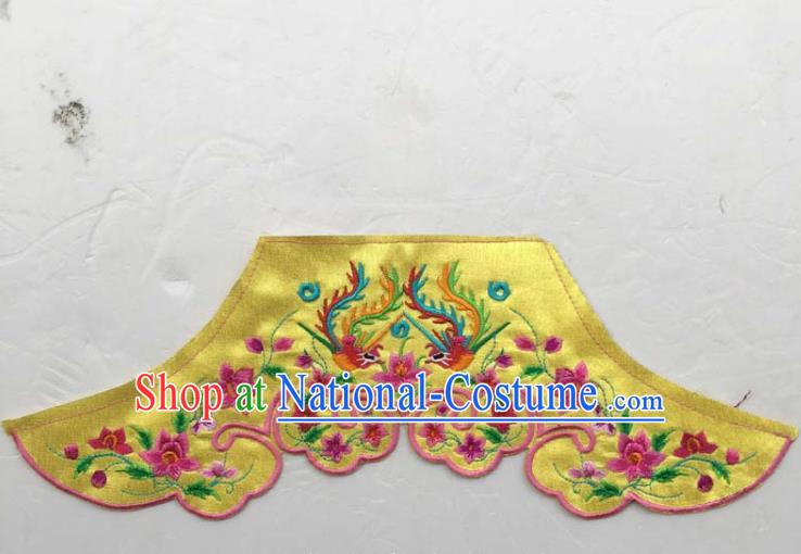 Chinese Traditional Embroidered Flowers Bird Golden Patch Decoration Embroidery Applique Craft Embroidered Bellyband Accessories