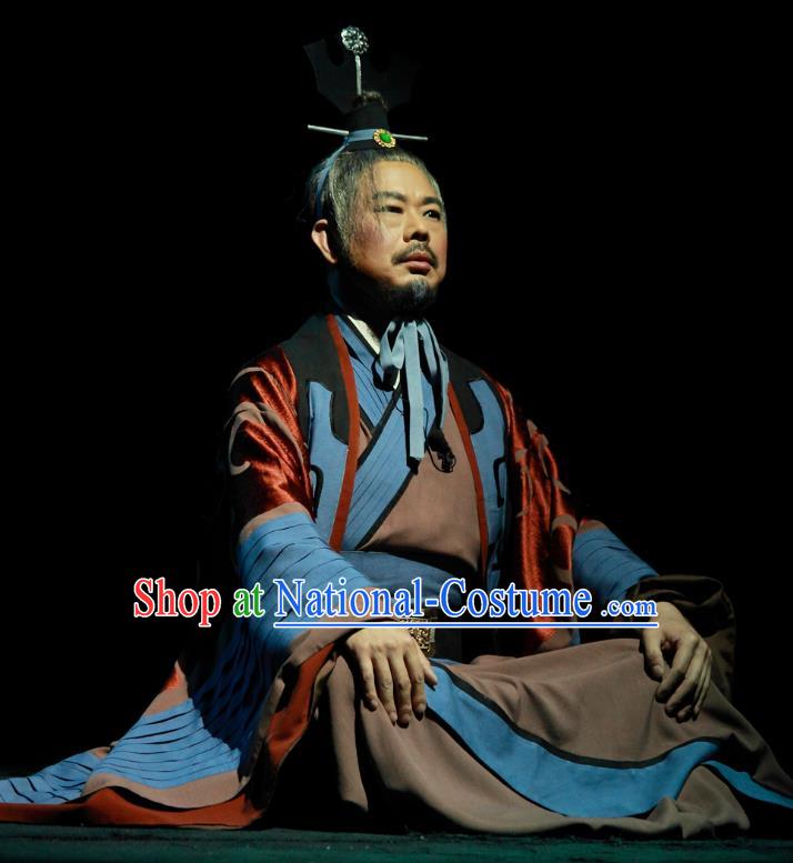 Chinese Traditional Spring and Autumn Period Strategist Clothing Stage Performance Historical Drama Yao Li And Qing Ji Apparels Costumes Ancient Hero Garment and Headwear