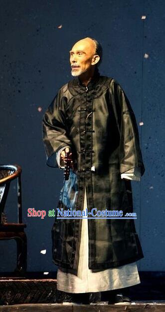 Chinese Traditional Buddhist Master Clothing Stage Performance Historical Drama Apparels Costumes Ancient Elderly Male Yang Renshan Garment