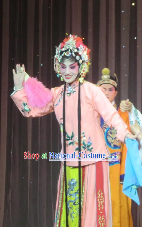 Chinese Sichuan Opera Highlights Rani Garment Costumes and Headdress He Gong Huan Qing Traditional Peking Opera Hua Tan Dress Princess Consort Apparels