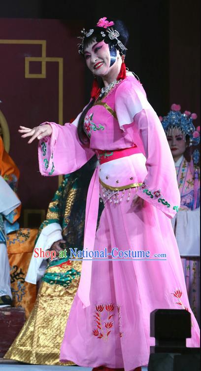 Chinese Sichuan Opera Highlights Young Beauty Garment Costumes and Headdress He Gong Huan Qing Traditional Peking Opera Xiaodan Dress Palace Lady Apparels