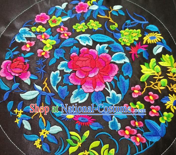 Chinese Traditional Embroidered Peony Patch Cloth Decoration Embroidery Craft Embroidered Accessories