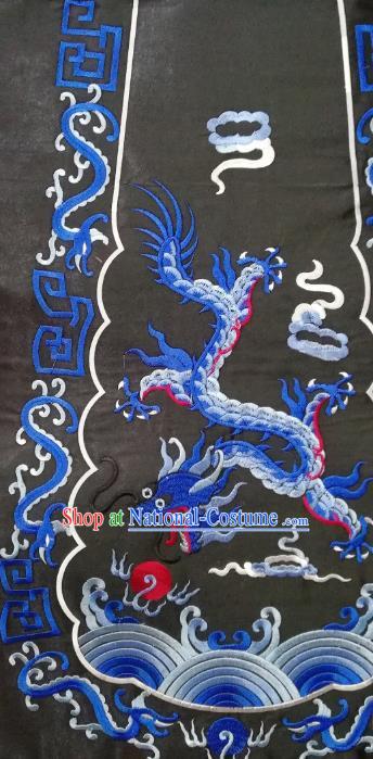 Chinese Traditional Embroidered Dragon Pattern Black Dress Patch Decoration Embroidery Craft Embroidered Accessories